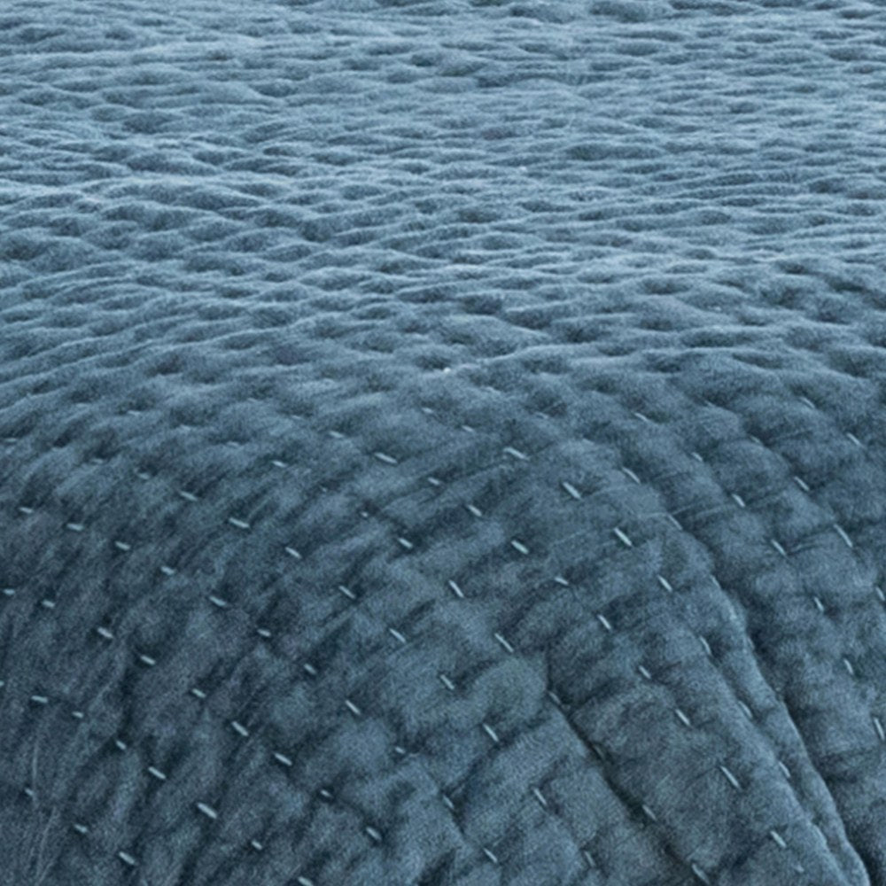 Villa by Classic Home - Bari Queen Quilt - Stone Blue - V310082 view 5