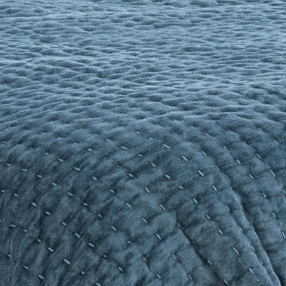 Villa by Classic Home - Bari Queen Quilt - Stone Blue - V310082 view 5