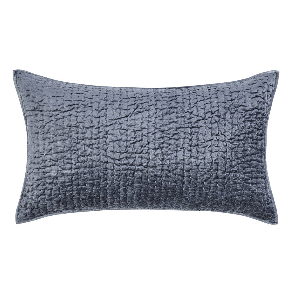 Villa by Classic Home - Bari Velvet Cotton Blend Sham - Blue - V250143 view 1