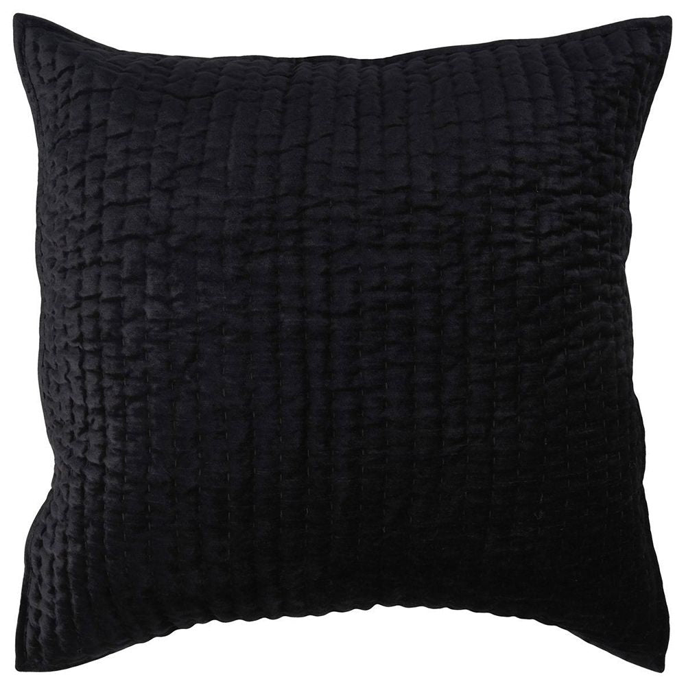 Villa by Classic Home - Bari Velvet Euro Sham - Black - V230002 view 1