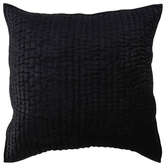 Villa by Classic Home - Bari Velvet Euro Sham - Black - V230002 view 1