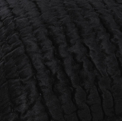 Villa by Classic Home - Bari Velvet Euro Sham - Black - V230002 view 2