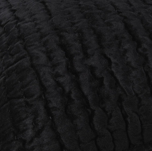 Villa by Classic Home - Bari Velvet Euro Sham - Black - V230002 view 2