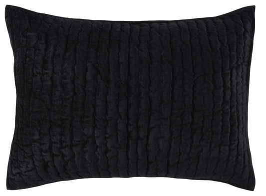 Villa by Classic Home - Bari Velvet Standard Sham - Black - V230004 view 1