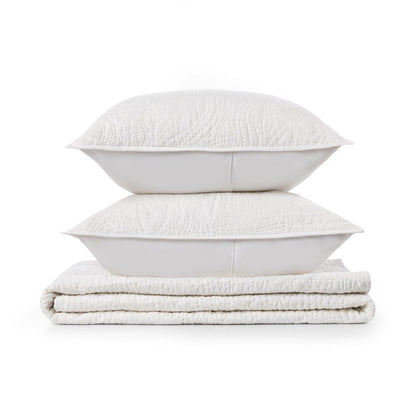 Villa by Classic Home - Berkshire 3-Piece Queen Linen Quilt Set - White - BEDQ546Q view 1
