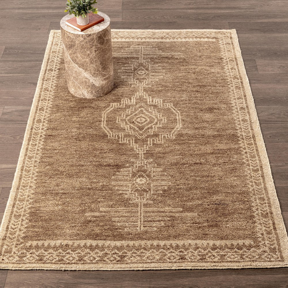 Villa by Classic Home - Cairo 5x8 Handknotted Wool Blend Area Rug - Dessert Brown - 30092064 view 5