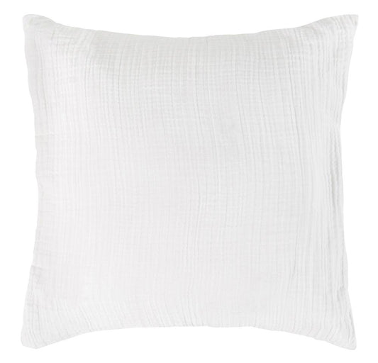 Villa by Classic Home - Camille Linen Blend Fabric Euro Sham In White - 26W - White - V250172 veiw 1