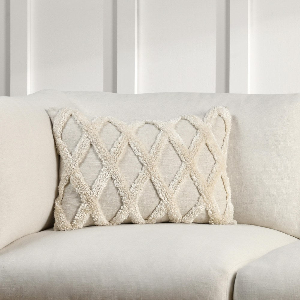Villa by Classic Home - Caro Ivory 14x20 Throw Pillow - White - V240139 view 1