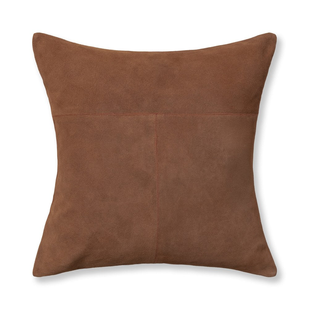 Villa by Classic Home - Clemson Suede Saddle Brown 22x22 Throw Pillow - V340030 view 1