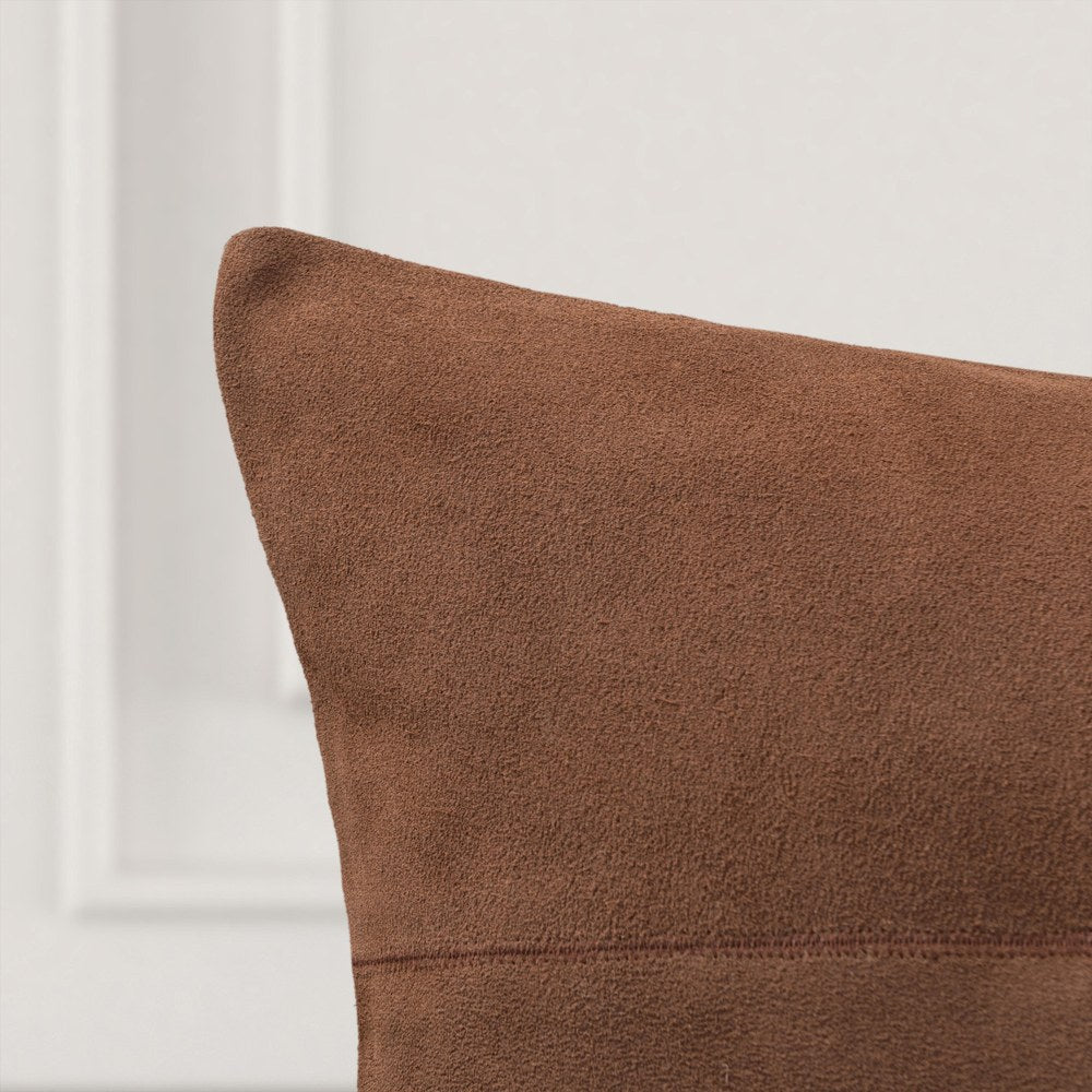 Villa by Classic Home - Clemson Suede Saddle Brown 22x22 Throw Pillow - V340030 view 4