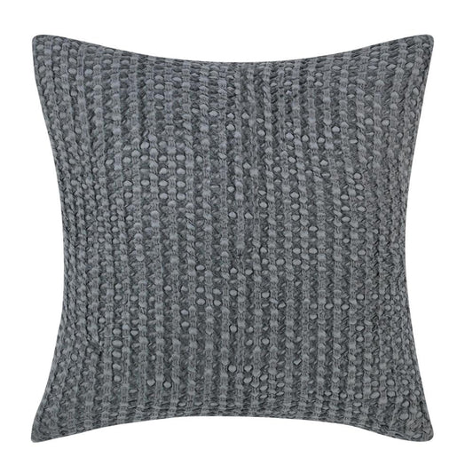 Villa by Classic Home - Colorman Cotton Linen Blend Fabric Marina Blue Euro Sham - 26W - Marina Blue - V280102 veiw 1