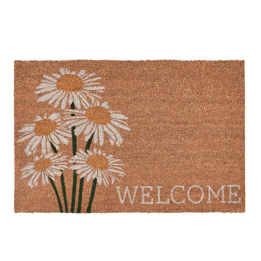 Villa by Classic Home - Daisy Welcome 24inX36in Doormat Choir Front And Pvc Backing Ivory And Natural - 24W - Rug - 30183024 veiw 1