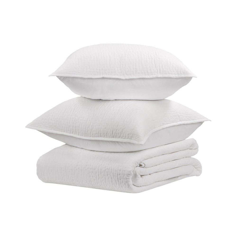 Villa by Classic Home - Danica 3-Piece Queen Quilt Set - White - BEDQ508Q view 1