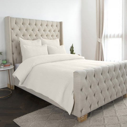 Villa by Classic Home - Danica Cotton 3-Piece Queen Quilt Set - Bone - BEDQ522Q view 1