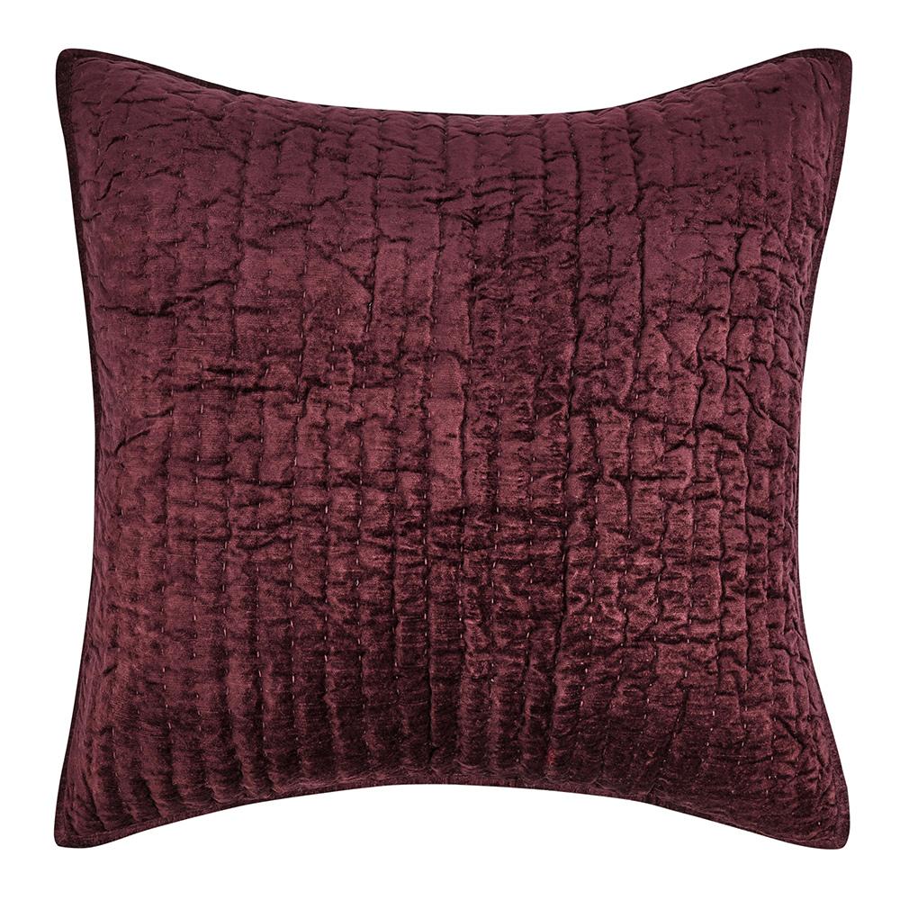 Villa by Classic Home - Dimitry Velvet Fabric Port Euro Sham - Red - V180045 veiw 1