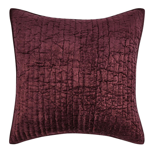 Villa by Classic Home - Dimitry Velvet Fabric Port Euro Sham - Red - V180045 veiw 1