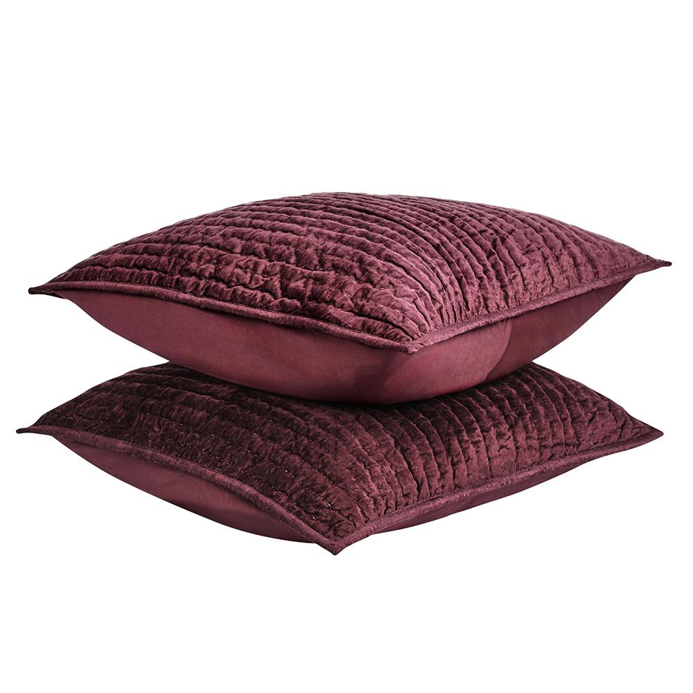 Villa by Classic Home - Dimitry Velvet Fabric Port Euro Sham - Red - V180045 veiw 4