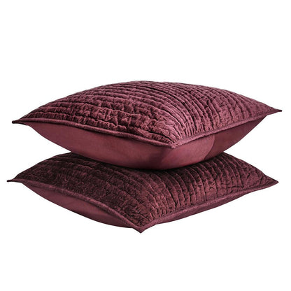 Villa by Classic Home - Dimitry Velvet Fabric Port Euro Sham - Red - V180045 veiw 4