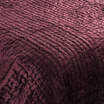 Villa by Classic Home - Dimitry Velvet Fabric Port King Quilt - Red - V180043 veiw 5