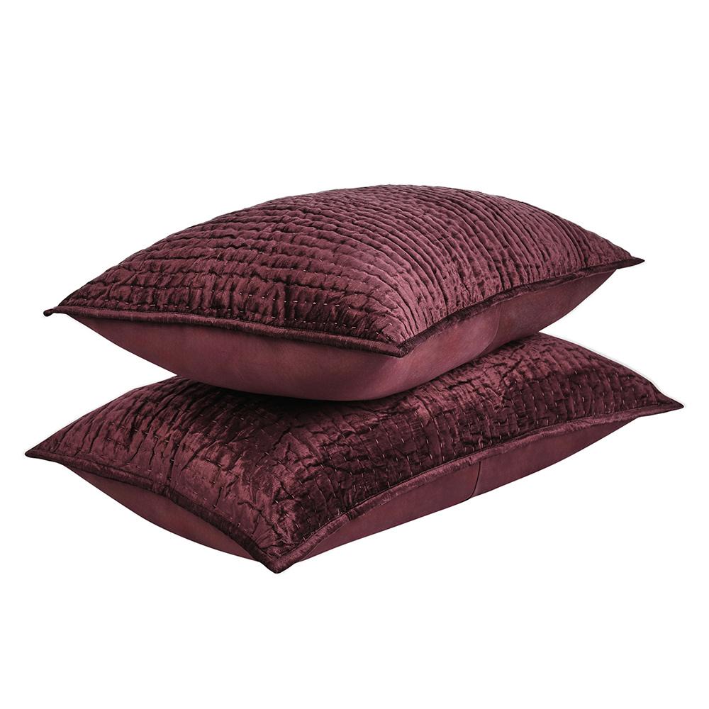 Villa by Classic Home - Dimitry Velvet Fabric Port King Sham - Red - V180046 veiw 4