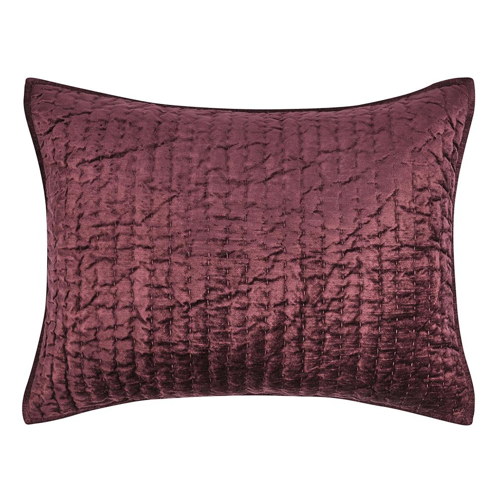Villa by Classic Home - Dimitry Velvet Fabric Port Standard Sham - Red - V180047 veiw 1
