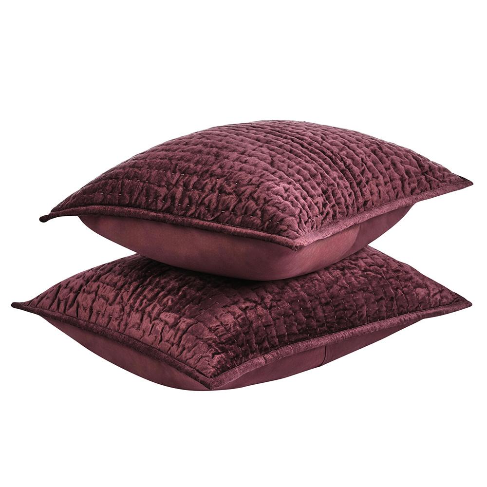 Villa by Classic Home - Dimitry Velvet Fabric Port Standard Sham - Red - V180047 veiw 4