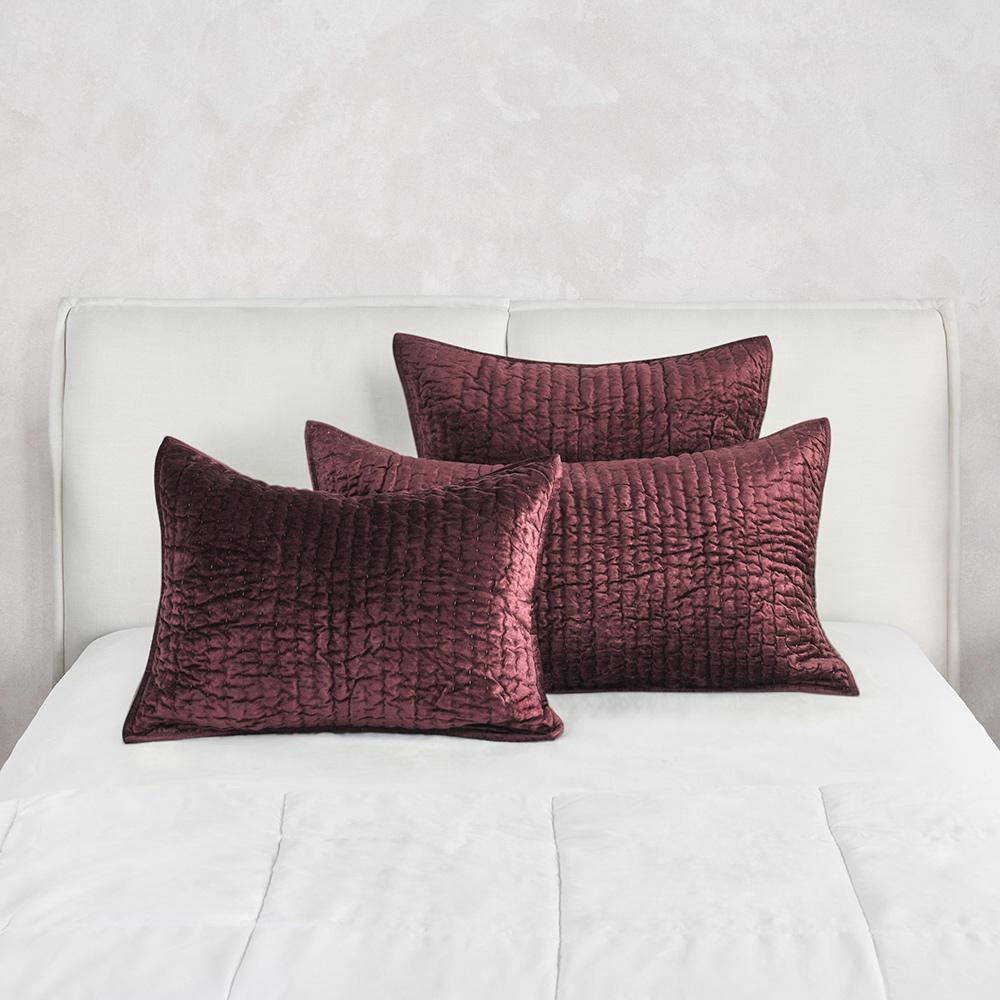 Villa by Classic Home - Dimitry Velvet Fabric Port Standard Sham - Red - V180047 veiw 5