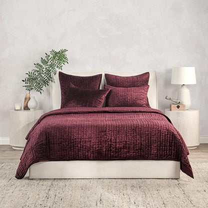 Villa by Classic Home - Dimitry Velvet Fabric Port Standard Sham - Red - V180047 veiw 6