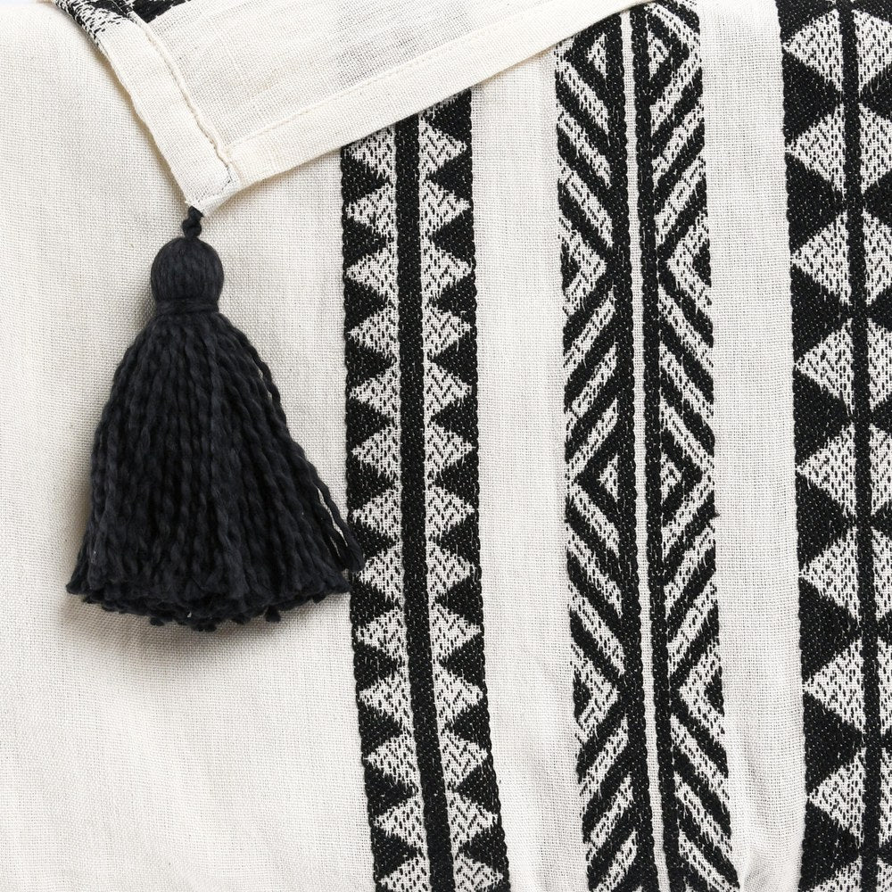 Villa by Classic Home - Endora 50x70 Cotton Throw Blanket - Black - V211081 view 2