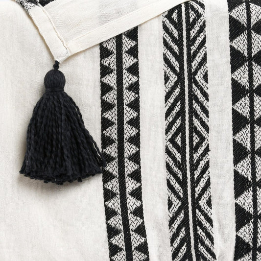 Villa by Classic Home - Endora 50x70 Cotton Throw Blanket - Black - V211081 view 2