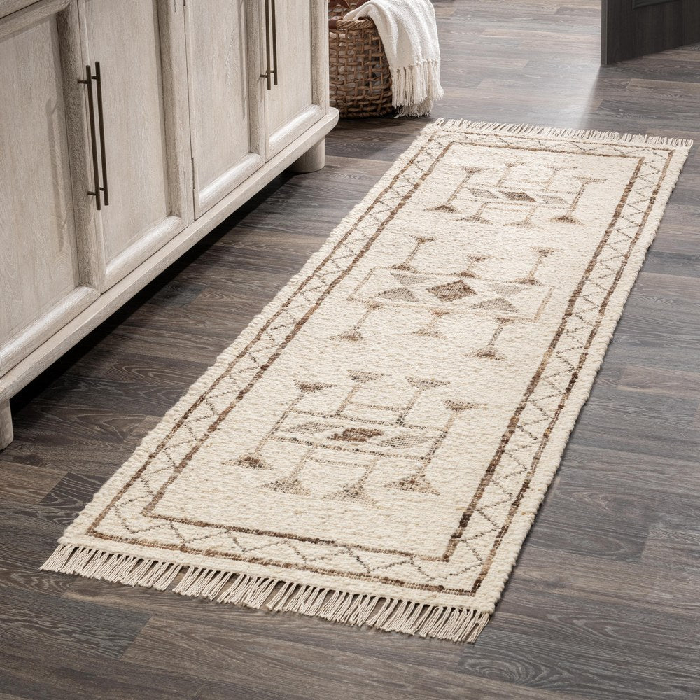 Villa by Classic Home - Gazi 2.6x8 Wool Blend Handwoven Runner - Ivory - 30088329 view 6