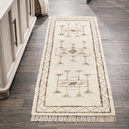 Villa by Classic Home - Gazi 2.6x8 Wool Blend Handwoven Runner - Ivory - 30088329 view 7