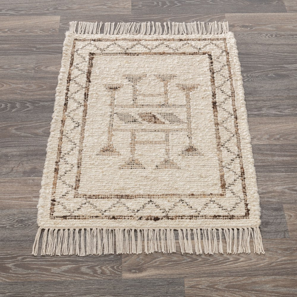 Villa by Classic Home - Gazi 2x3 Wool Blend Handwoven Accent Rug - Ivory - 30088320 view 7