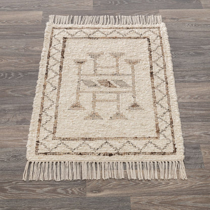 Villa by Classic Home - Gazi 2x3 Wool Blend Handwoven Accent Rug - Ivory - 30088320 view 7