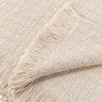 Villa by Classic Home - Hadron Cotton Fabric King Blanket - Ivory - V310008 veiw 3