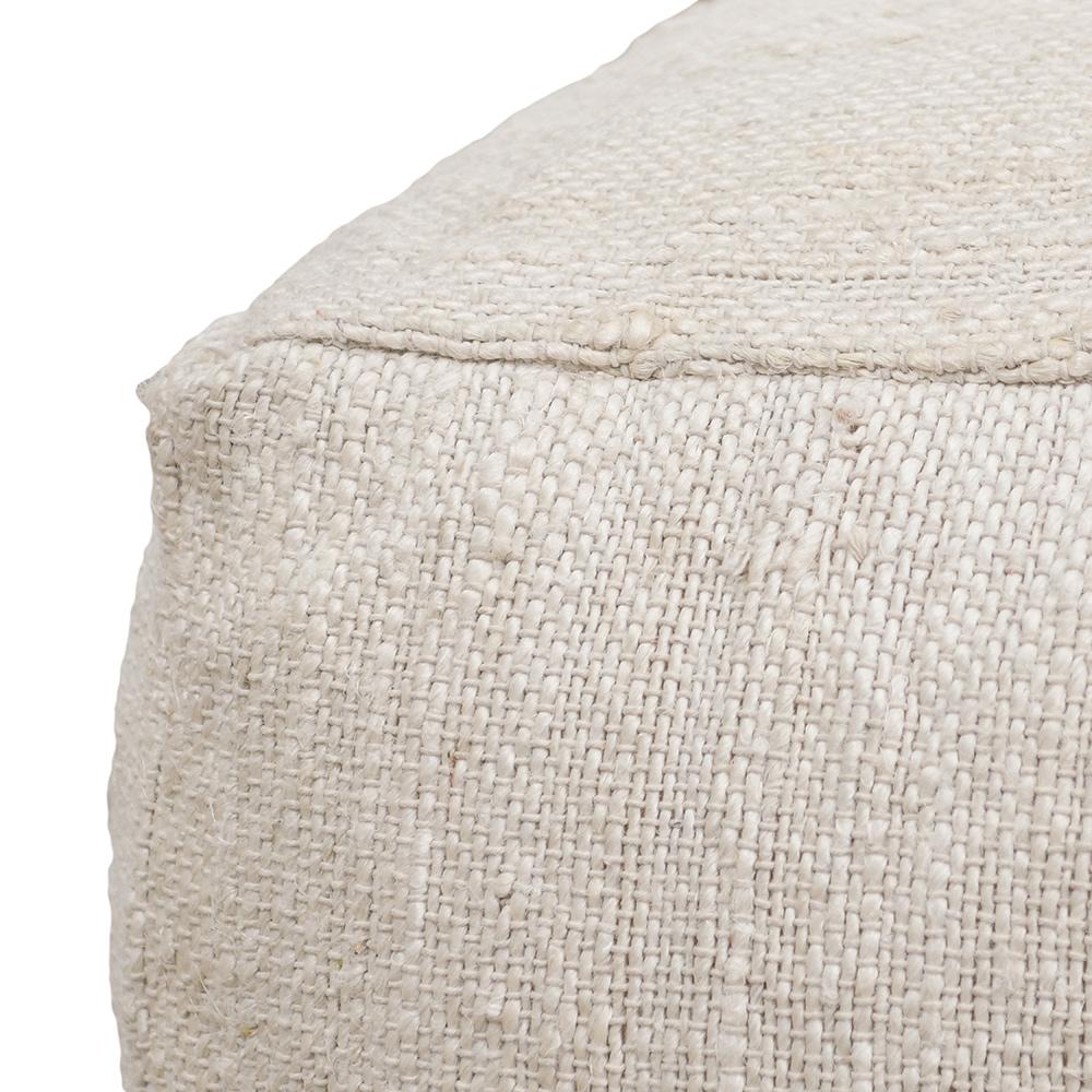 Villa by Classic Home - Halter 22in Woven Jute Pouf , Ivory - Ivory  - V270040 veiw 4