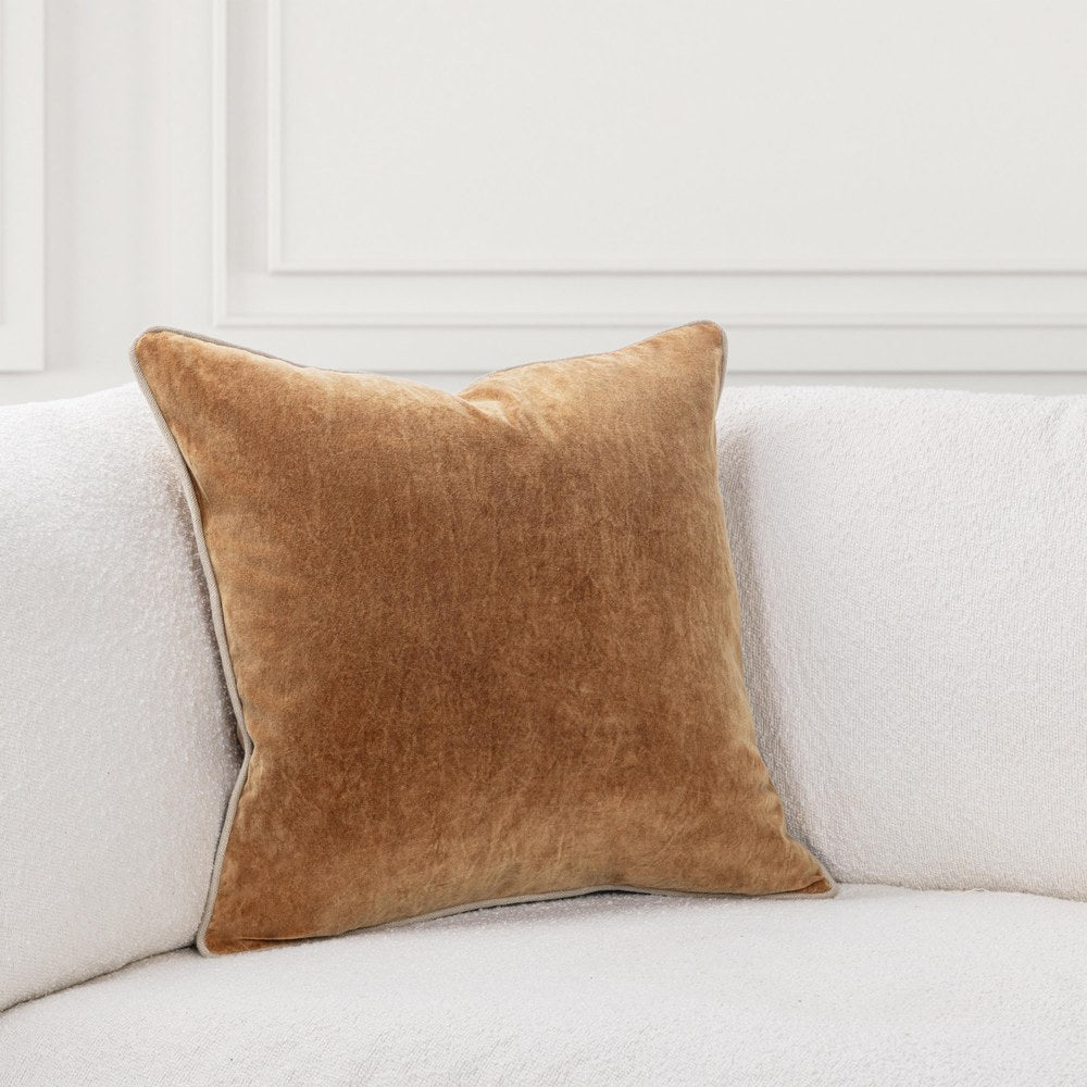 Villa by Classic Home - Heirloom Velvet 22x22 Throw Pillow - Orange - V340013 view 3