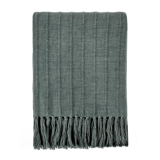Villa by Classic Home - Hunter Woven 50inX70in Fabric Forest Green Throw Blanket - 50W - Green - V240133 veiw 1