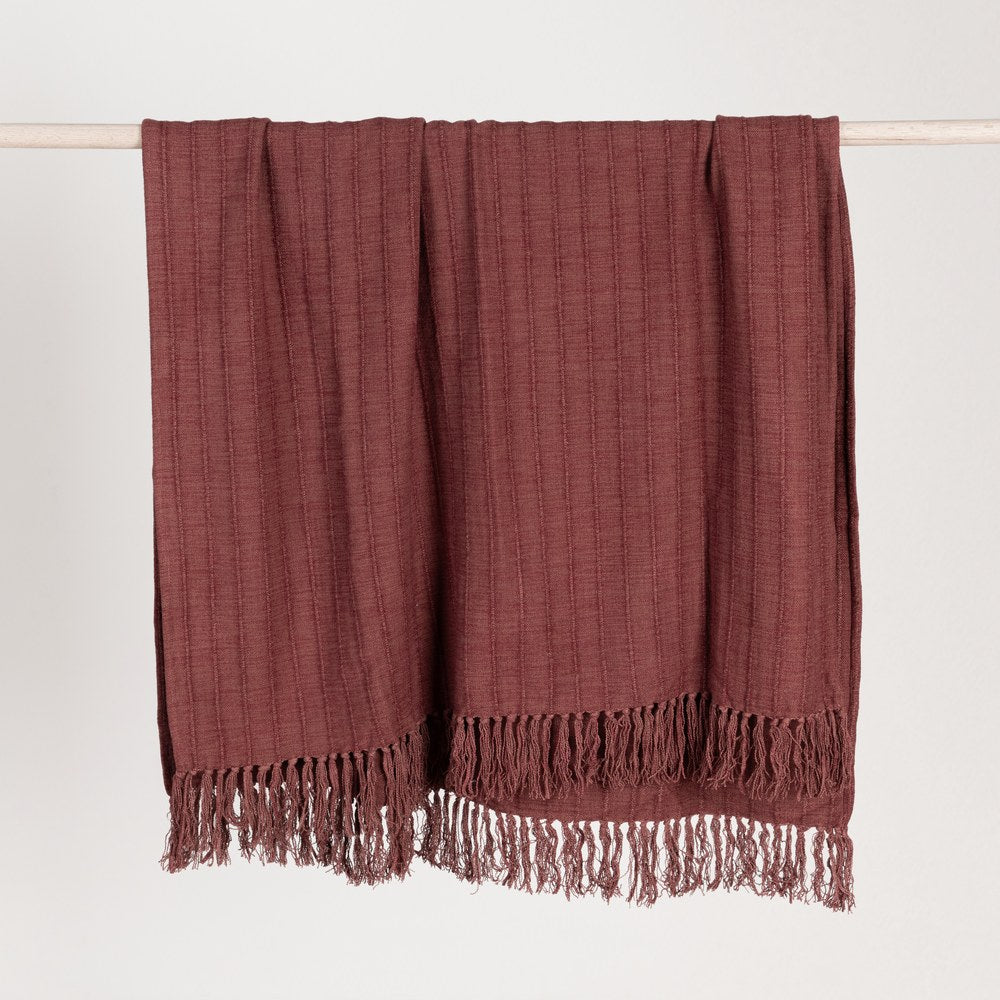 Villa by Classic Home - Hunter Woven Fabric Throw - Red - V310065 view 2