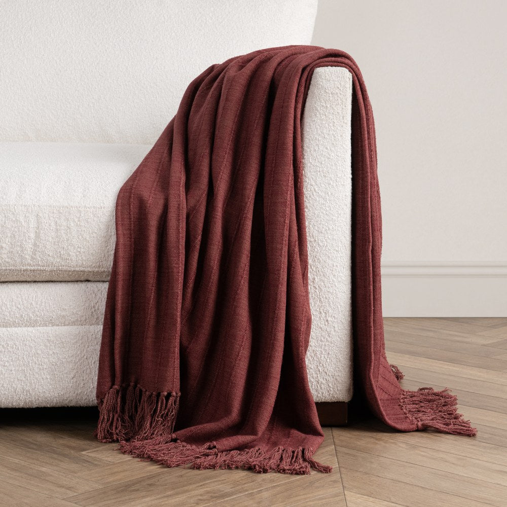 Villa by Classic Home - Hunter Woven Fabric Throw - Red - V310065 view 5