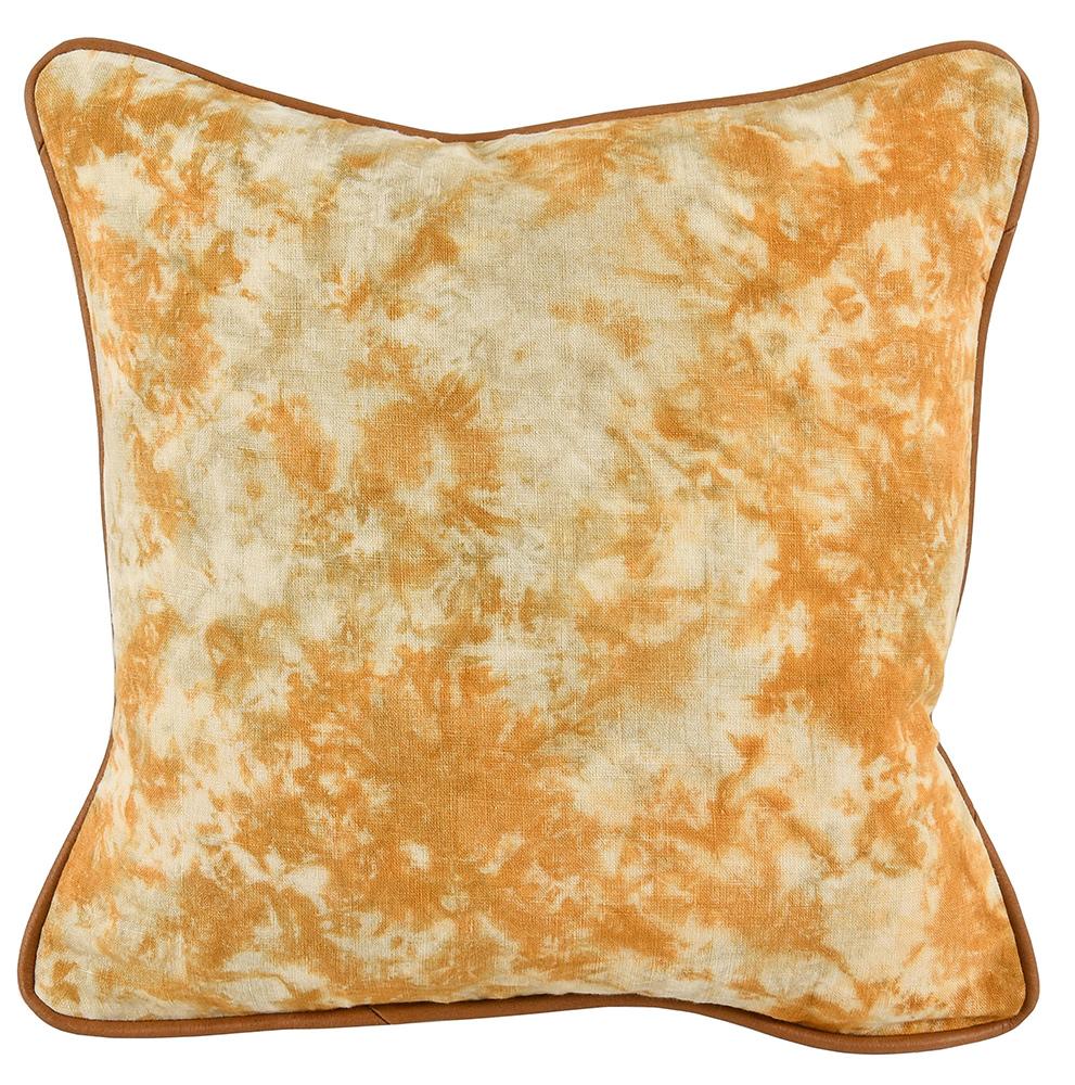 Villa by Classic Home - Jasper 18x18 Belgian Linen Fabric Tie-Dye Throw Pillow - Orange - V211040 veiw 1