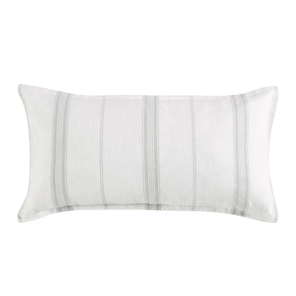 Villa by Classic Home - Jayson Linen Cashmere King Gray Stripe Sham  - 36W - Gray Stripe - V270015 veiw 1
