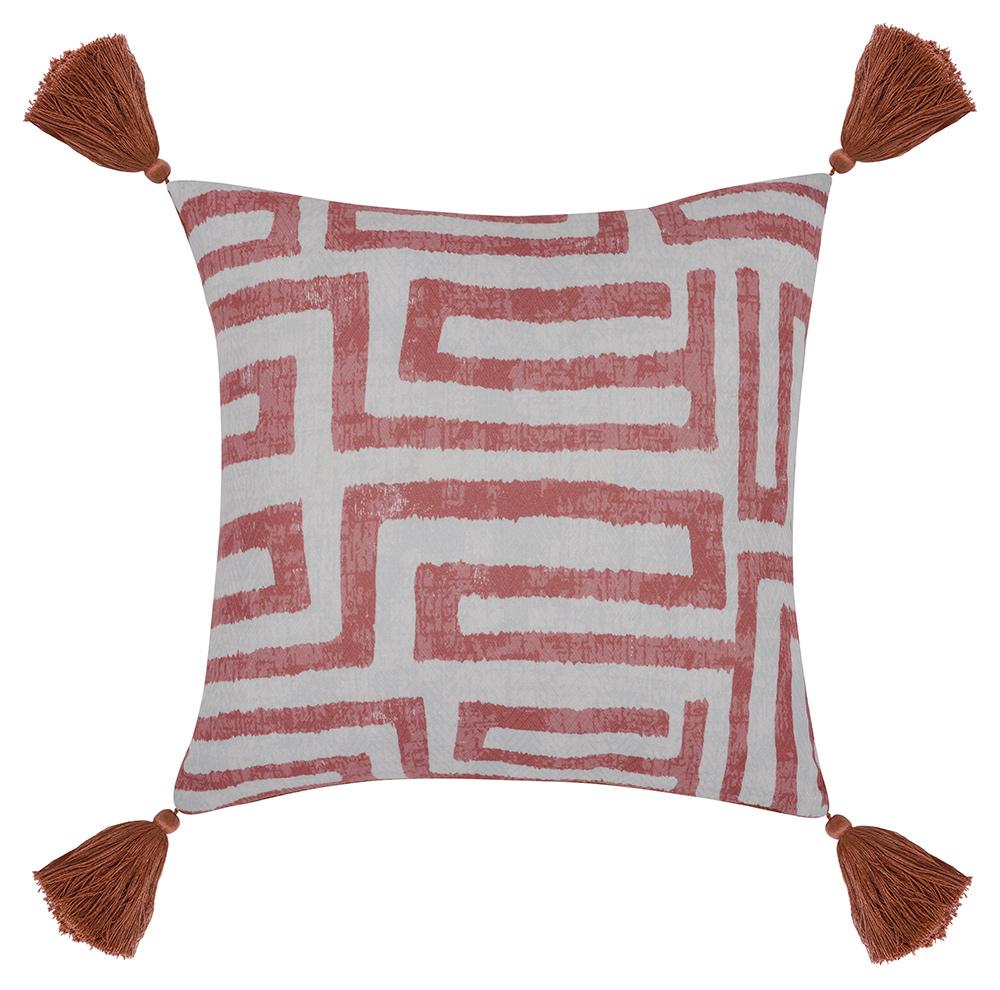 Villa by Classic Home - Karo 20x20 Fabric Throw Pillow - Red - VO20019 veiw 1