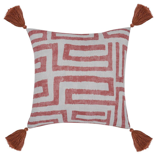 Villa by Classic Home - Karo 20x20 Fabric Throw Pillow - Red - VO20019 veiw 1