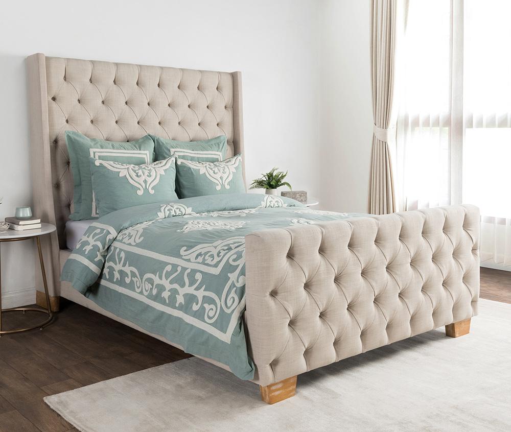 Villa by Classic Home - Kent 100% Cotton Embroidered Euro Sham - Blue - V180129 veiw 2