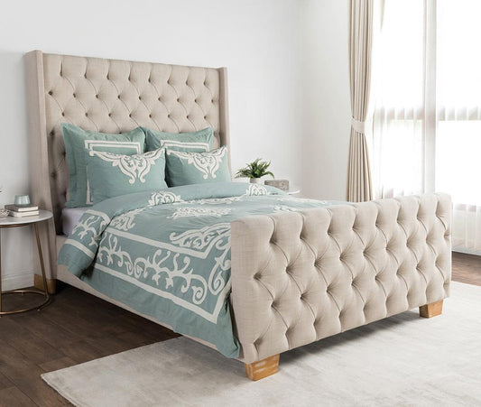 Villa by Classic Home - Kent 100% Cotton Embroidered Euro Sham - Blue - V180129 veiw 2