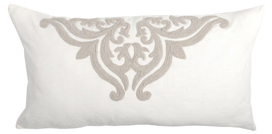 Villa by Classic Home - Kent 100% Cotton Embroidered King Sham , Ivory   - 36W - Ivory - V033403 veiw 1