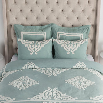 Villa by Classic Home - Kent 100% Cotton Embroidered Standard Sham - Blue - V180131 veiw 2