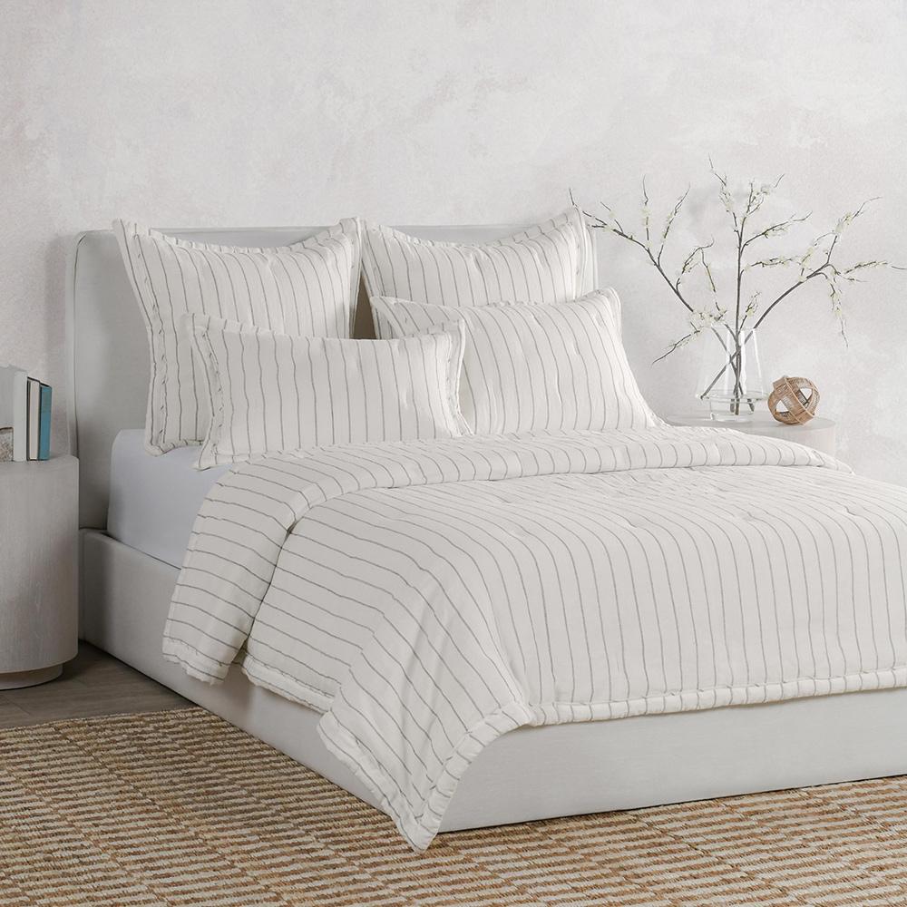 Villa by Classic Home - Kingston 100% Linen Euro Sham - Ivory - V300036 veiw 2