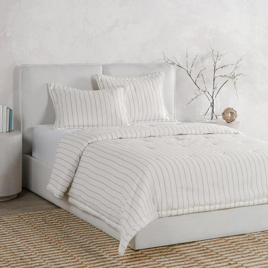 Villa by Classic Home - Kingston 3-Piece 100% Linen Queen Set - Ivory - BEDC002Q veiw 2